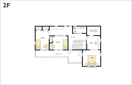 モデルハウスの2階の間取り
