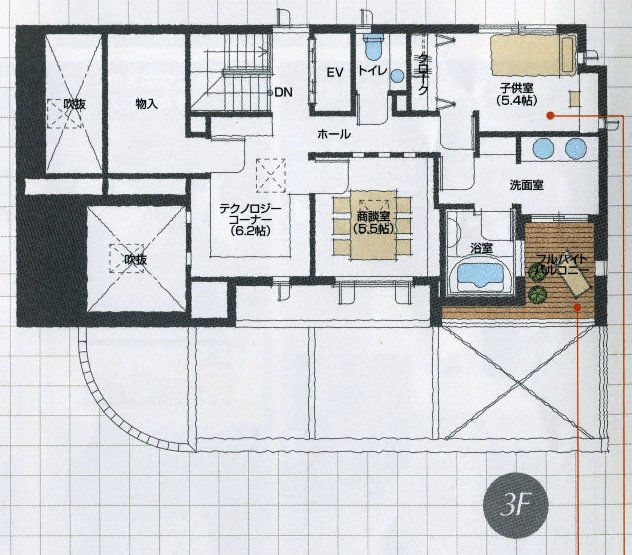 モデルハウスの間取りの3階