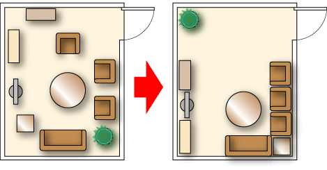 部屋を広く見せる家具の配置