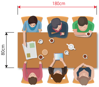 180センチの6人掛けテーブル