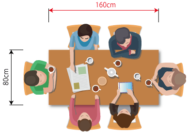 160センチの6人掛けテーブル