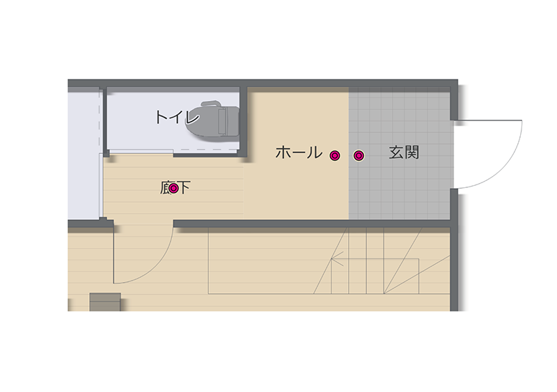 玄関の一般的な配灯
