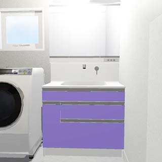 薄紫色の洗面所・浴室