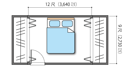 寝室とクローゼット