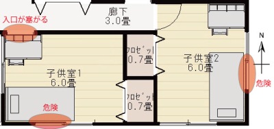 子供部屋の間取りの原案の問題点