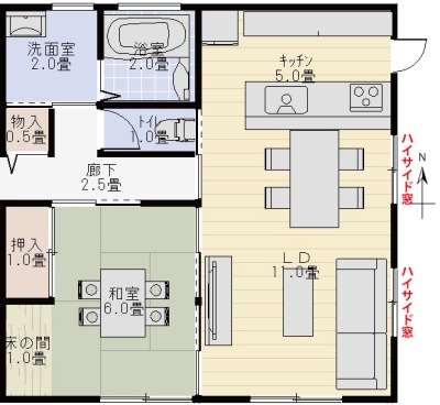 リビングと和室の間取りの修正案2