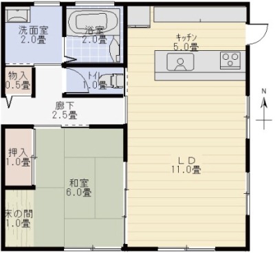 リビングと和室の間取り図の原案