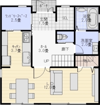 リビング階段ではない間取りの例