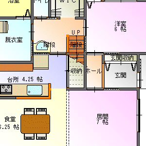 横から出し入れする階段下収納