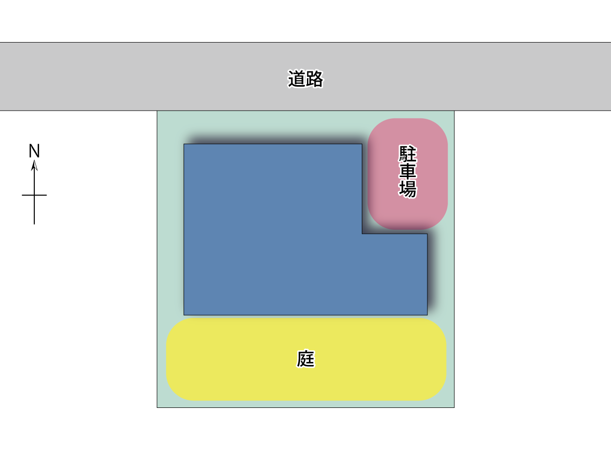 北側道路の駐車場