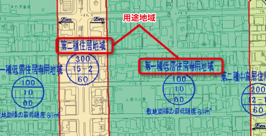 用途地域の地図の例