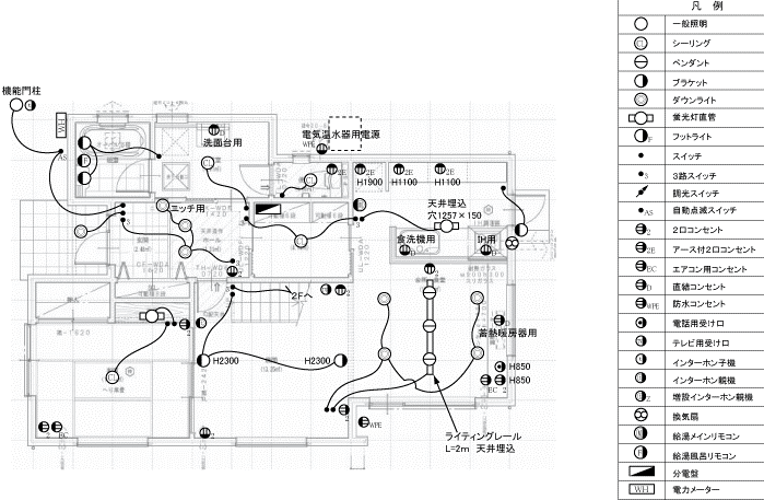 電気設備位置図の実例