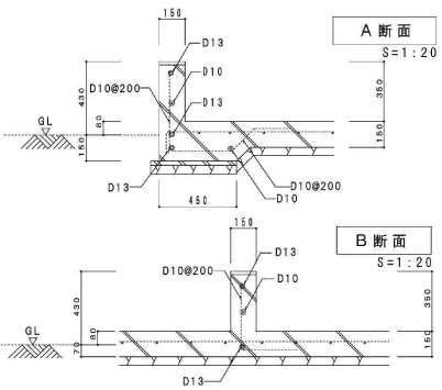 基礎の断面図